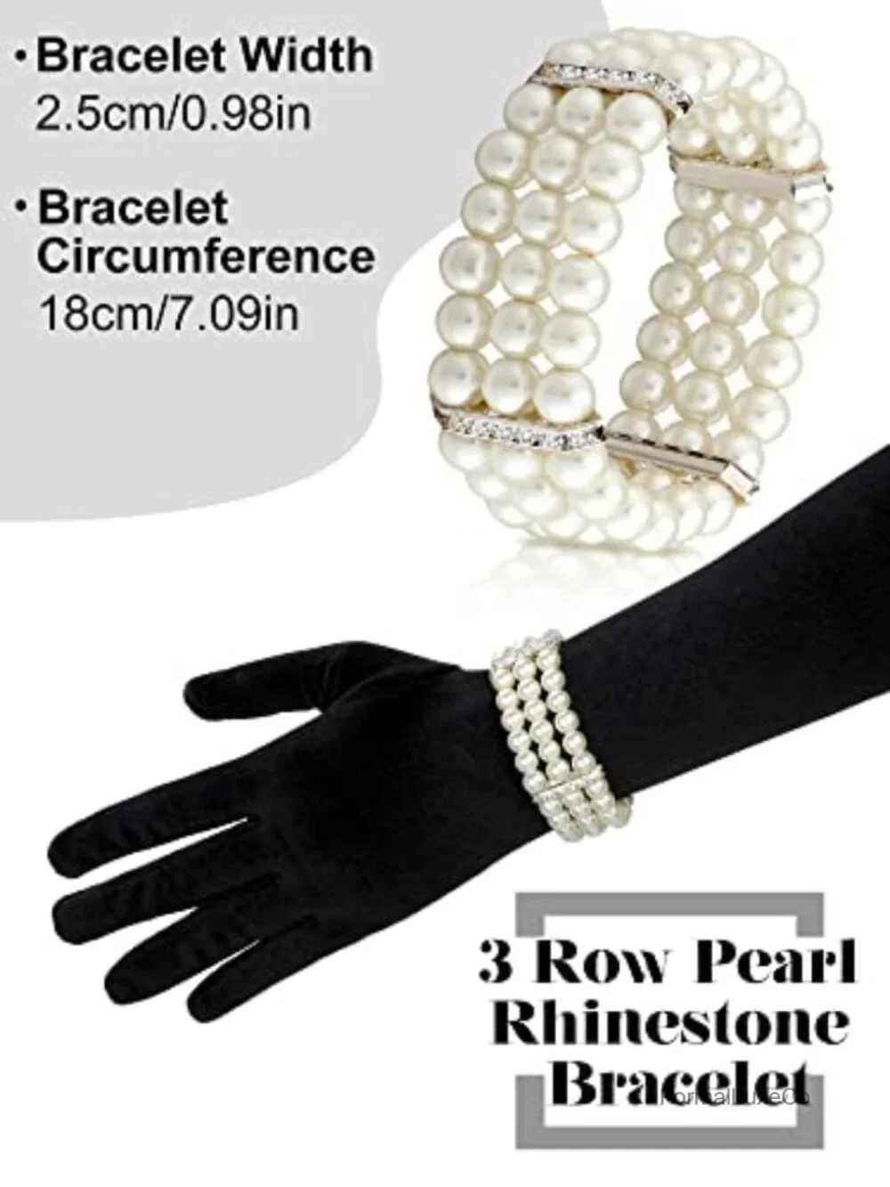 Velvet Opera Gloves and Pearl Bracelet Set for Women Evening Party